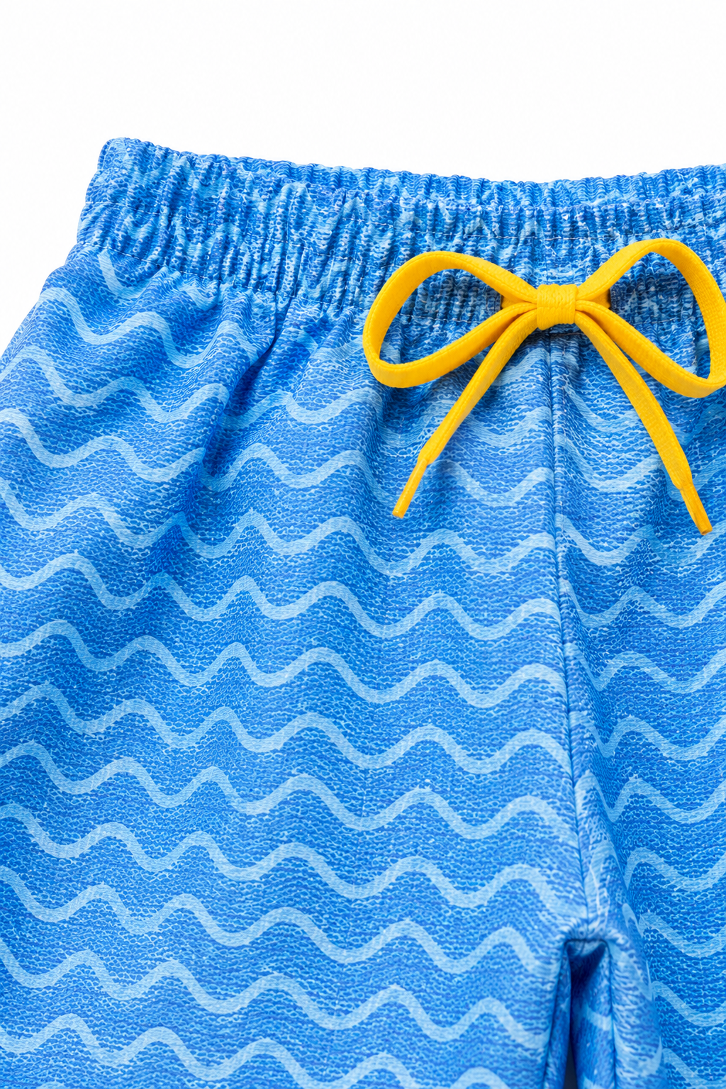 Conjunto Infantil Masculino Tubar&atilde;o Amarelo e Azul &ndash; Estampa Divertida de Praia